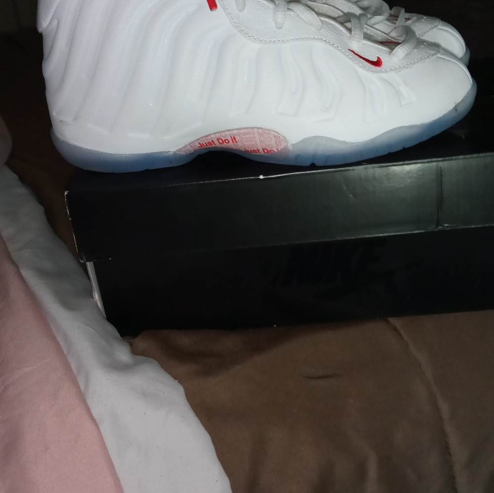 Foamposites big kids size 3 red and white